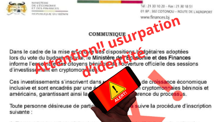 Fausse opportunité en cryptomonnaie : le CNIN Bénin alerte sur une nouvelle tentative d’arnaque